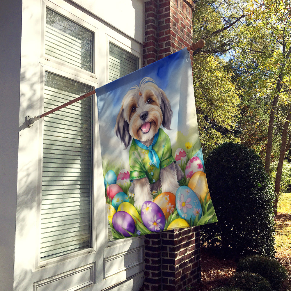 Tibetan Terrier Easter Egg Hunt House Flag Image 2