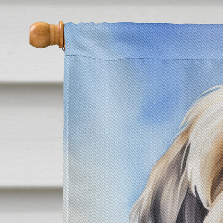 Tibetan Terrier Easter Egg Hunt House Flag Image 3