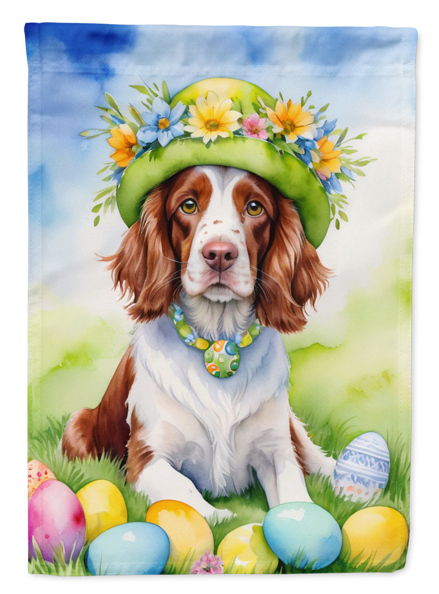 Welsh Springer Spaniel Easter Egg Hunt House Flag Image 1