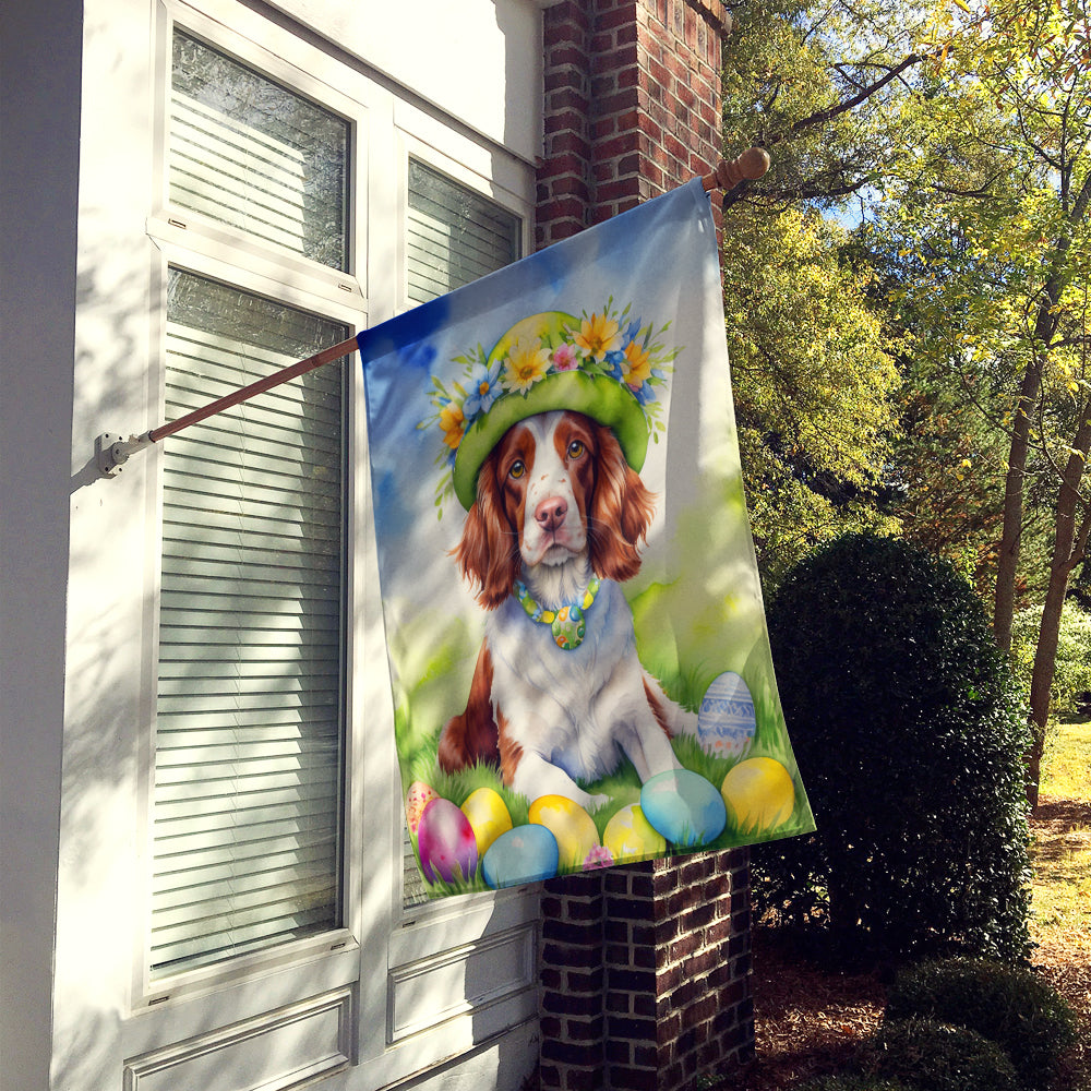 Welsh Springer Spaniel Easter Egg Hunt House Flag Image 2