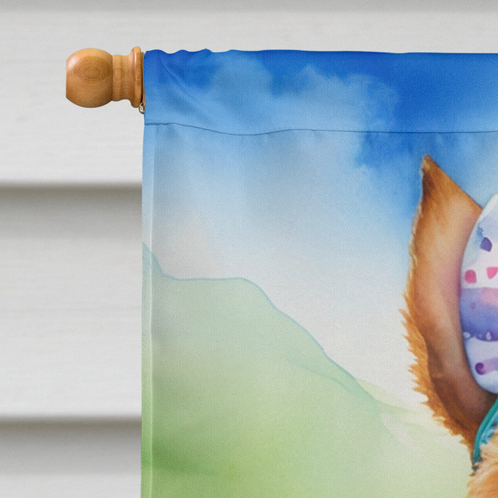 Welsh Terrier Easter Egg Hunt House Flag Image 3