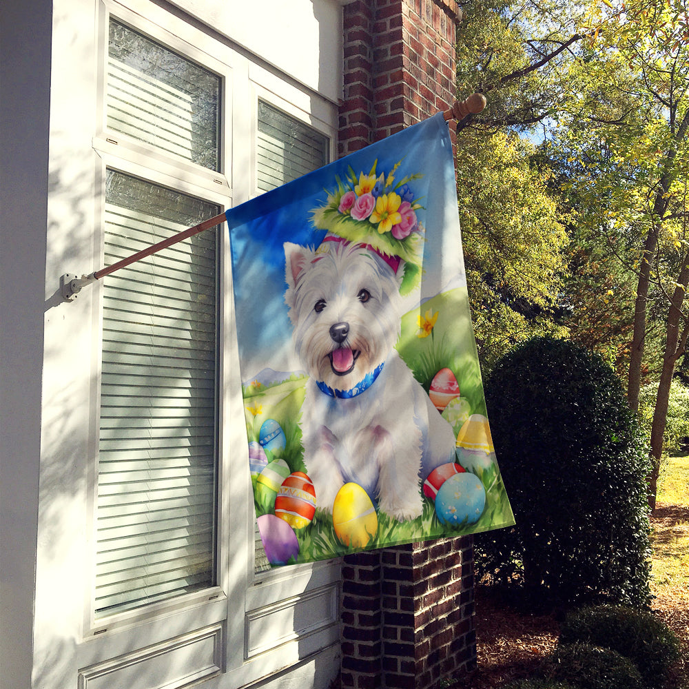 Westie Easter Egg Hunt House Flag Image 2