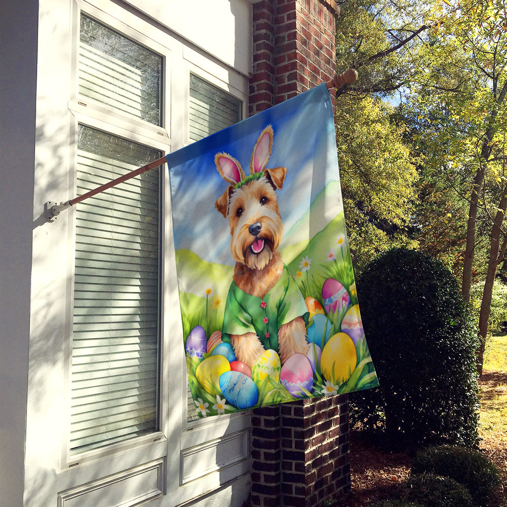 Wheaten Terrier Easter Egg Hunt House Flag Image 2