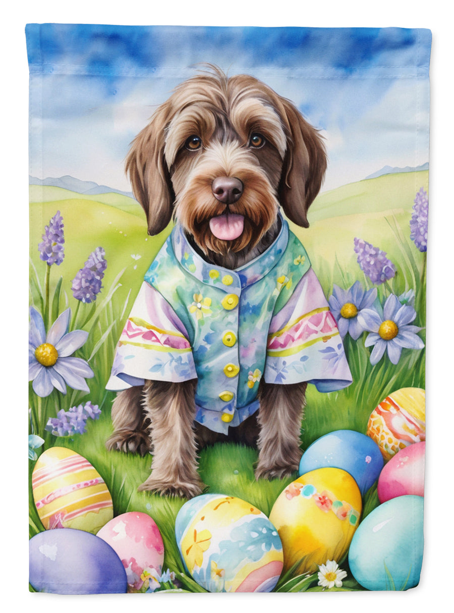 Wirehaired Pointing Griffon Easter Egg Hunt House Flag Image 1