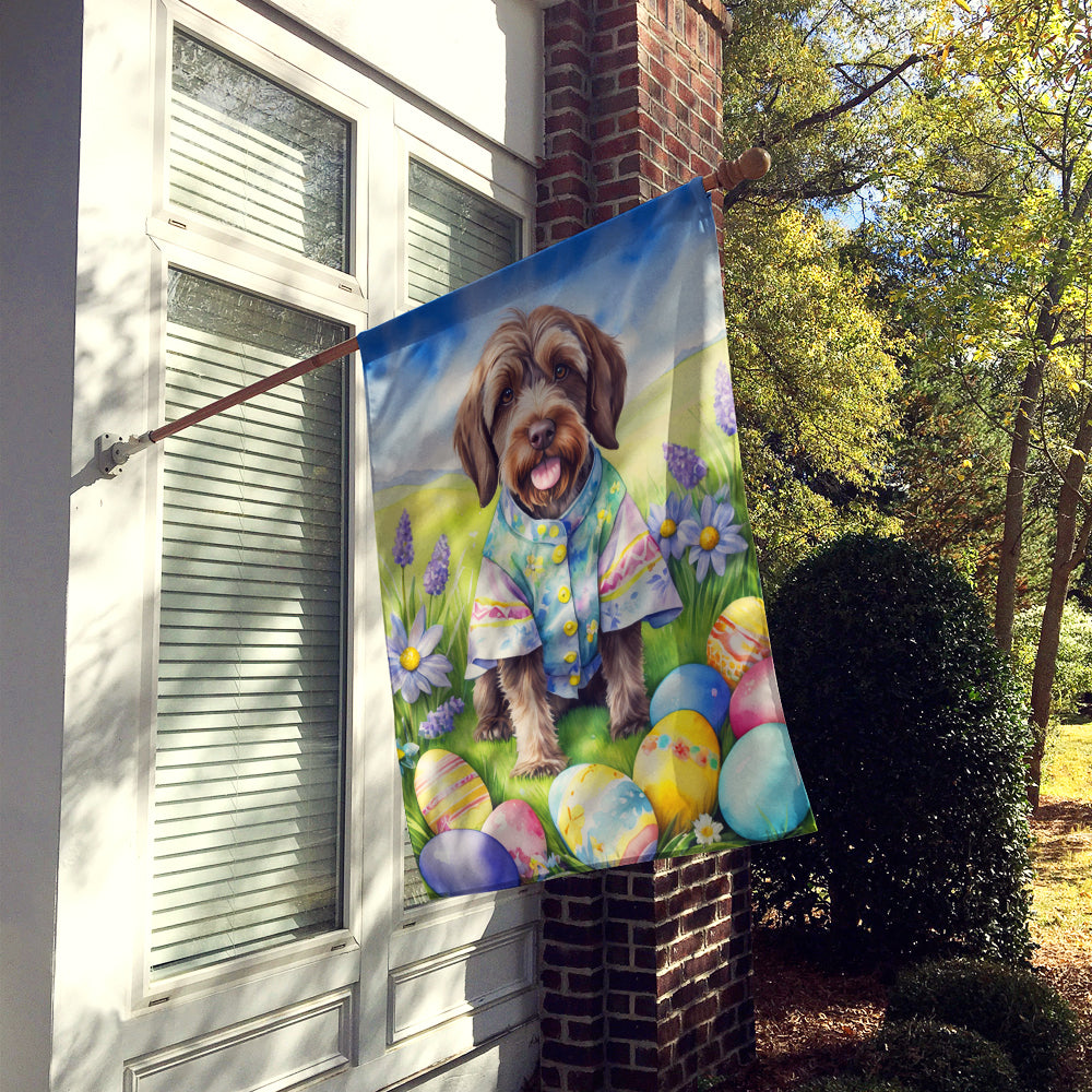 Wirehaired Pointing Griffon Easter Egg Hunt House Flag Image 2