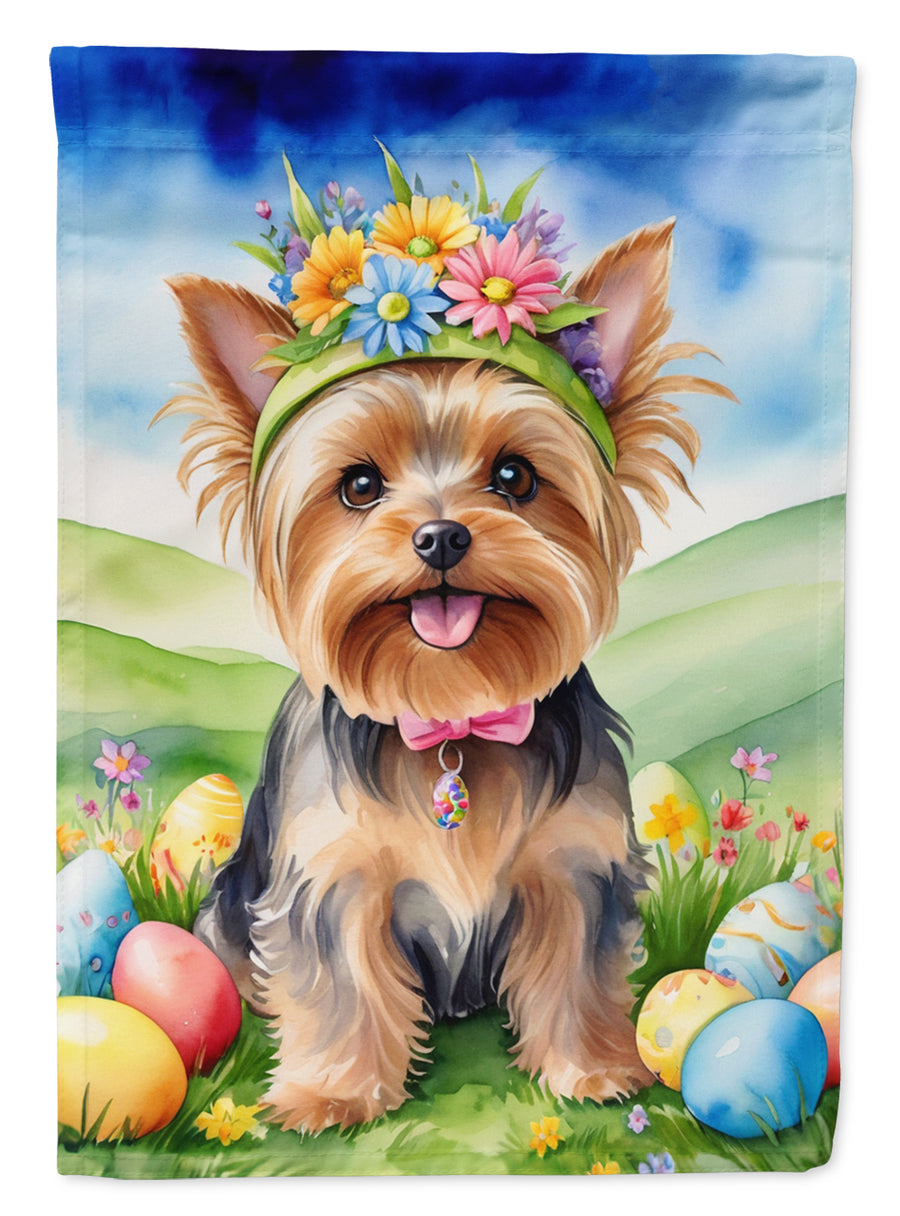 Yorkshire Terrier Easter Egg Hunt House Flag Image 1