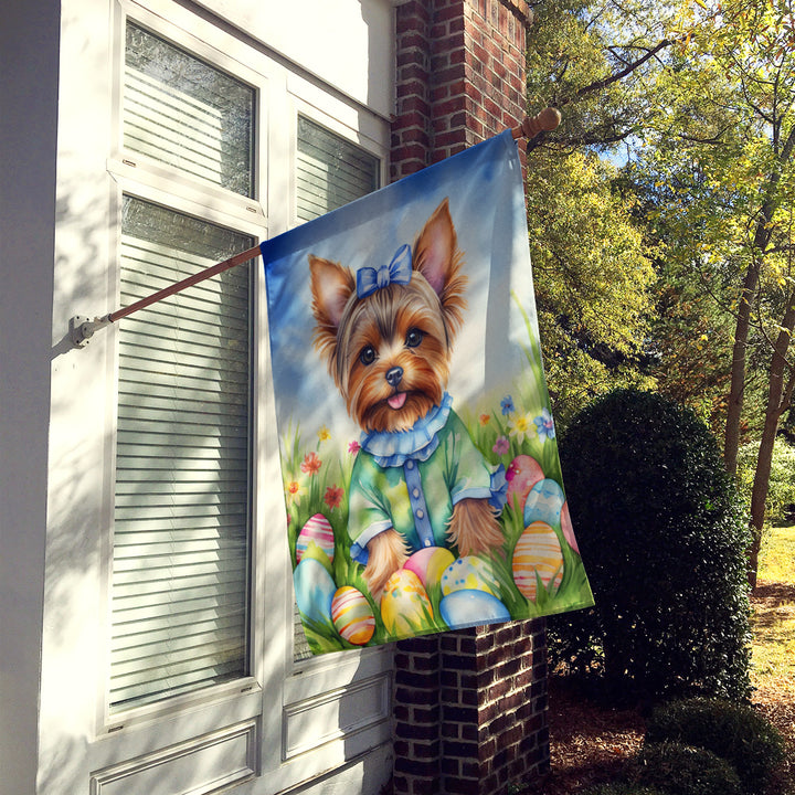 Yorkshire Terrier Easter Egg Hunt House Flag Image 2