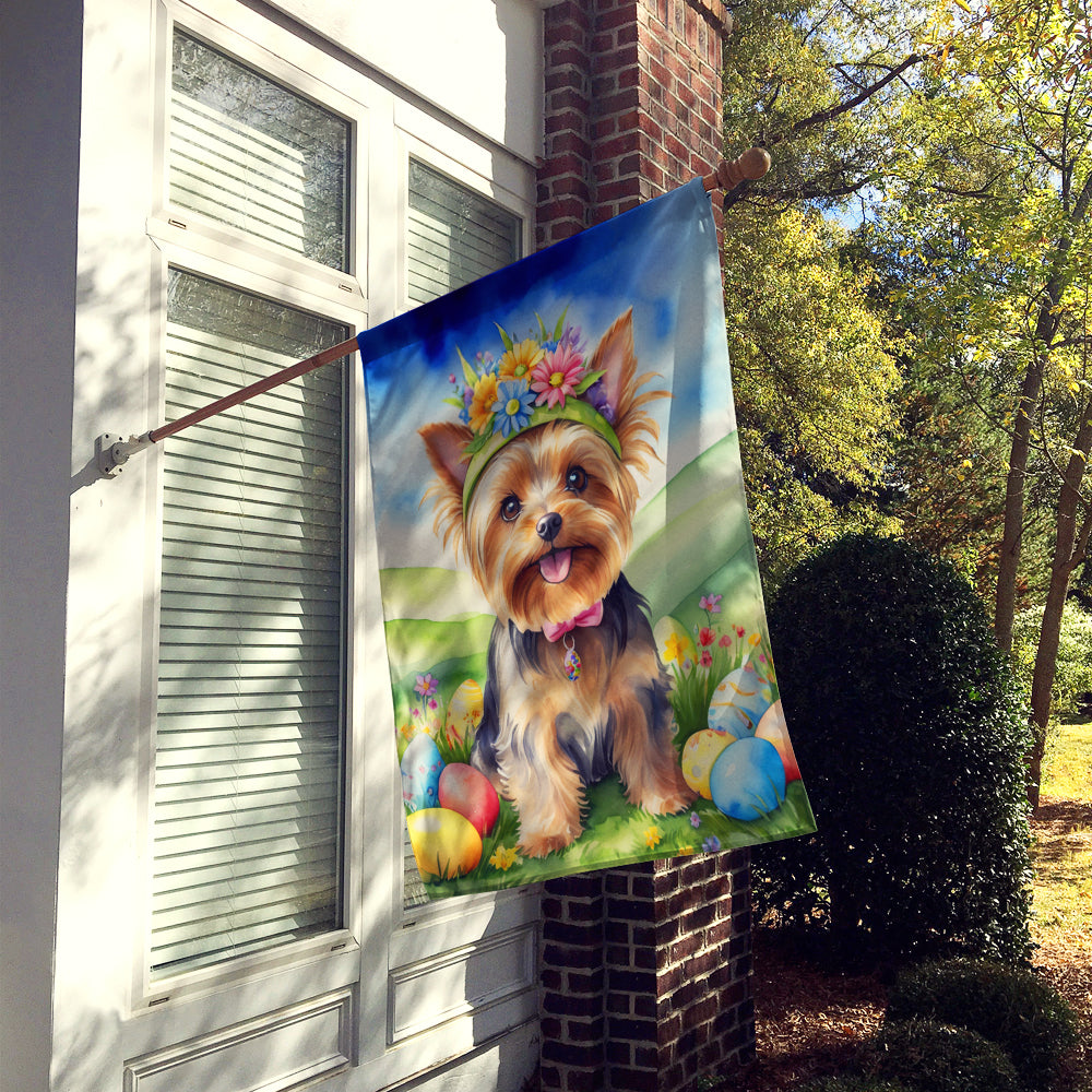 Yorkshire Terrier Easter Egg Hunt House Flag Image 2