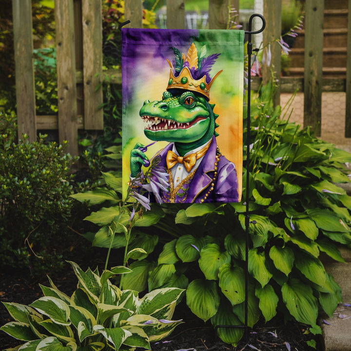 Alligator King of Mardi Gras Garden Flag Image 2