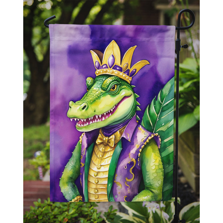 Alligator King of Mardi Gras Garden Flag Image 3