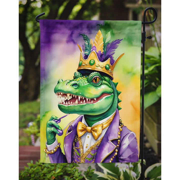 Alligator King of Mardi Gras Garden Flag Image 3