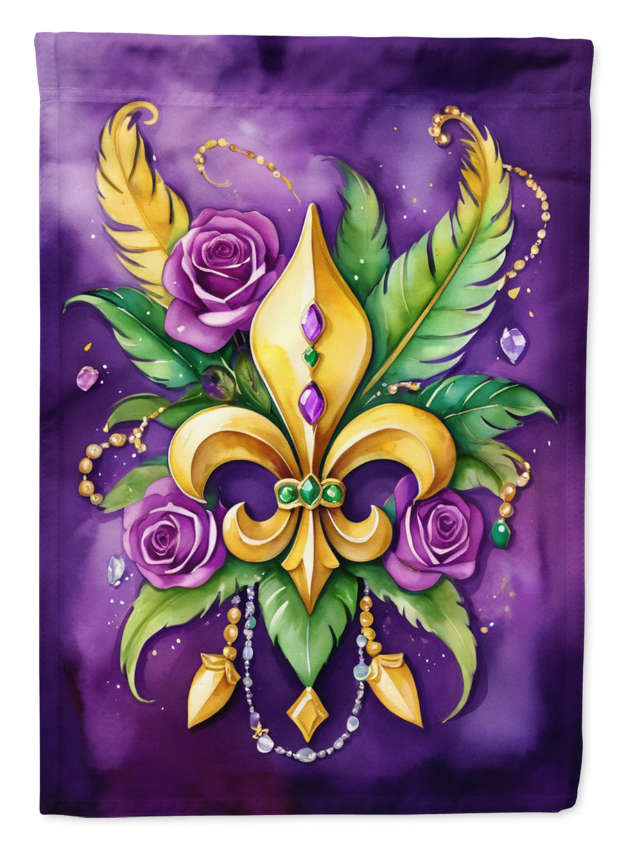 Fleur de lis Mardi Gras Garden Flag Image 1