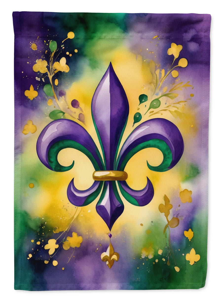 Fleur de lis Mardi Gras Garden Flag Image 1