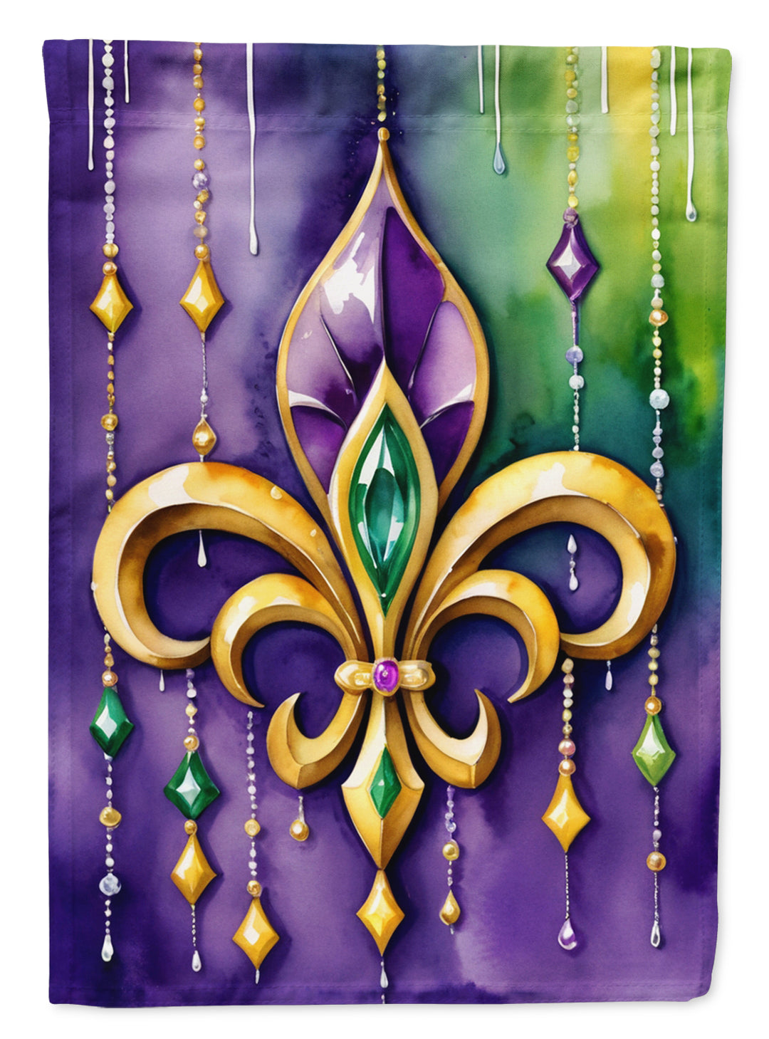 Fleur de lis Mardi Gras Garden Flag Image 1