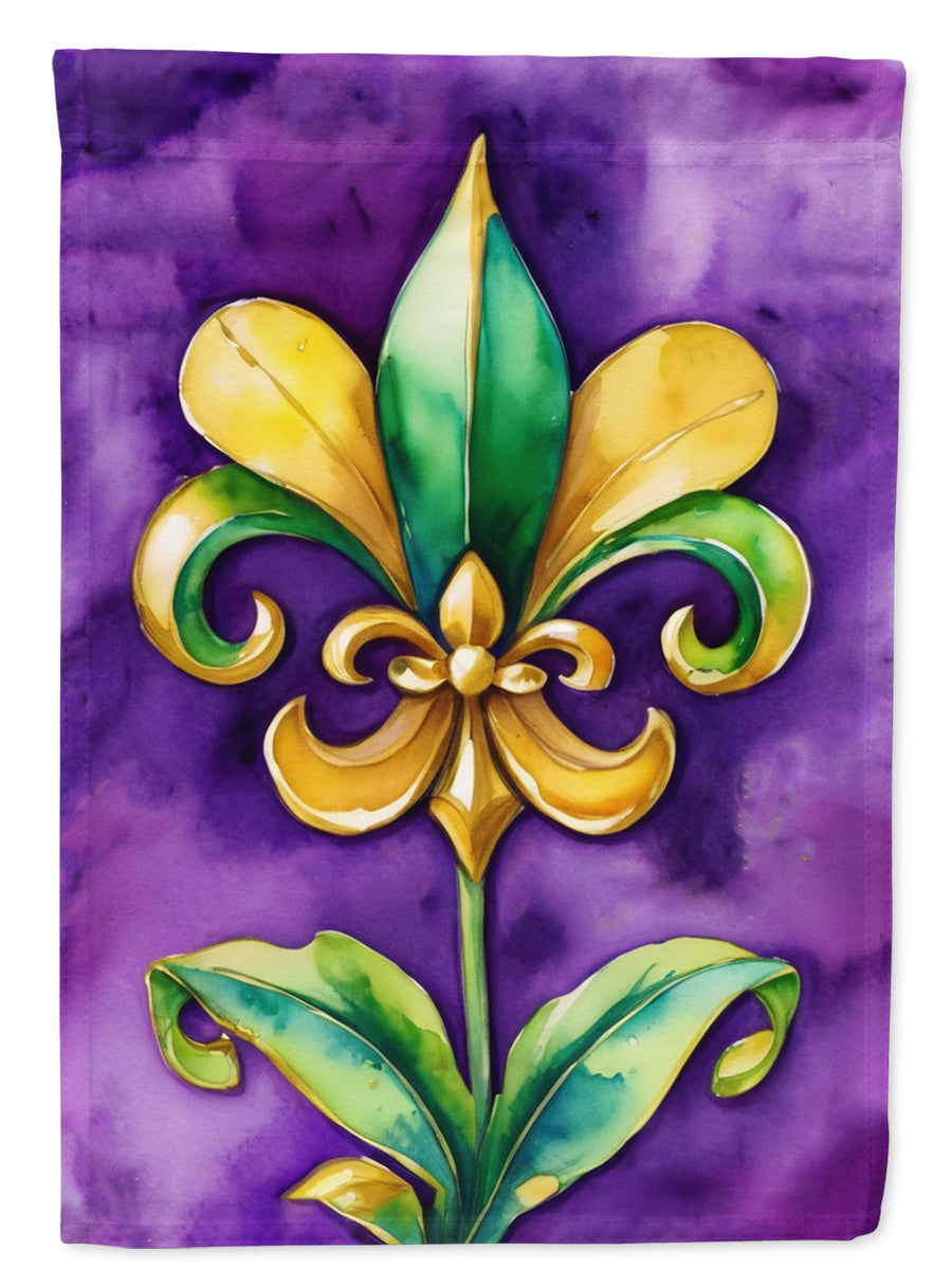 Fleur de lis Mardi Gras Garden Flag Image 1