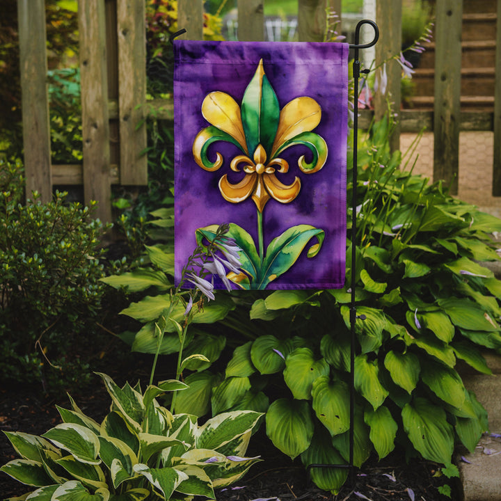 Fleur de lis Mardi Gras Garden Flag Image 2