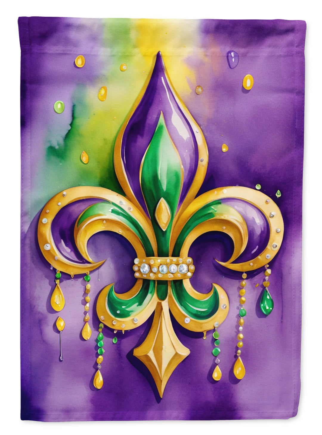 Fleur de lis Mardi Gras Garden Flag Image 1