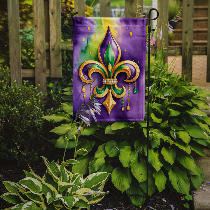 Fleur de lis Mardi Gras Garden Flag Image 2