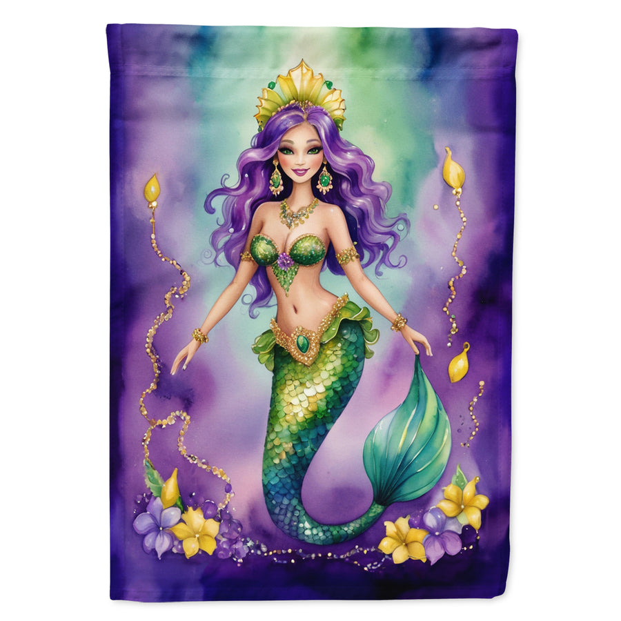 Mermaid Mardi Gras Garden Flag Image 1