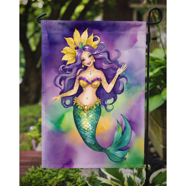 Mermaid Mardi Gras Garden Flag Image 3