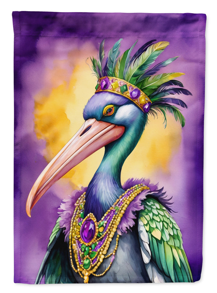 Pelican Mardi Gras Garden Flag Image 1