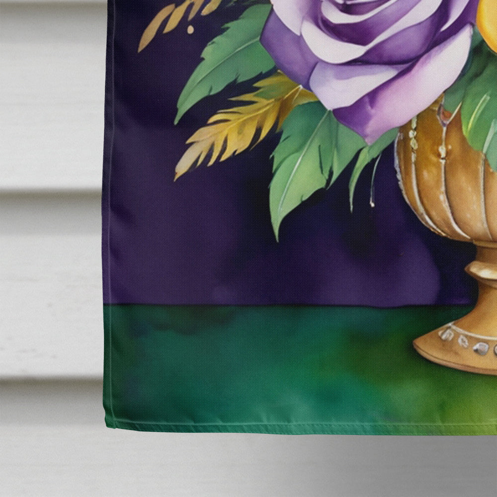 Flowers Mardi Gras House Flag Image 4