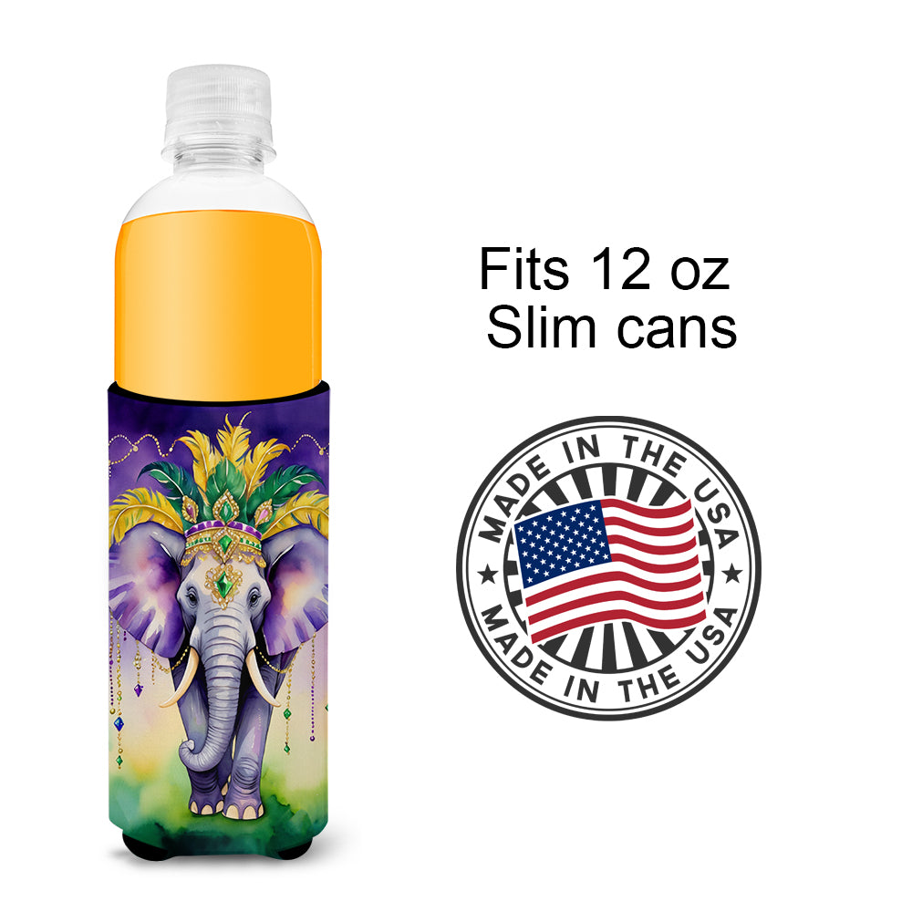 Elephant King of Mardi Gras Hugger for Ultra Slim Cans Image 4