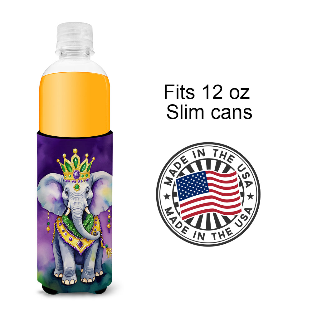 Elephant King of Mardi Gras Hugger for Ultra Slim Cans Image 4