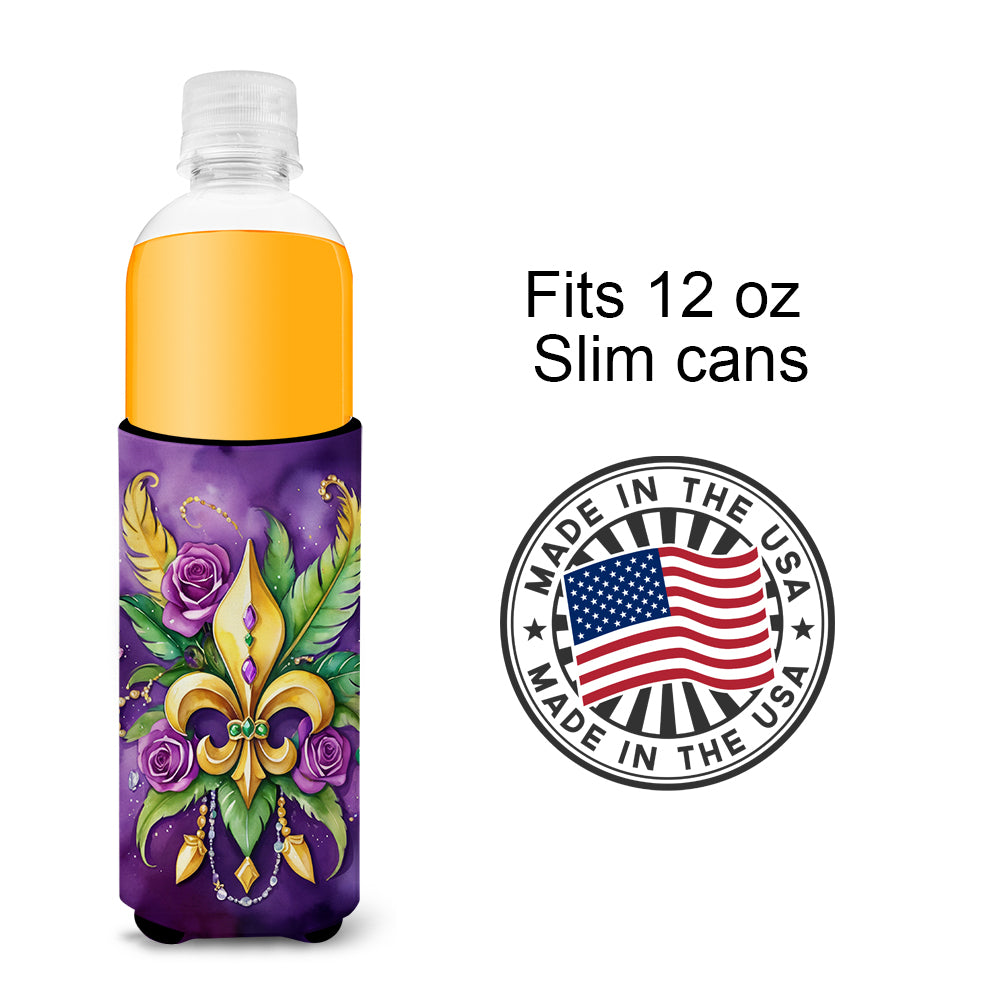 Fleur de lis Mardi Gras Hugger for Ultra Slim Cans Image 4