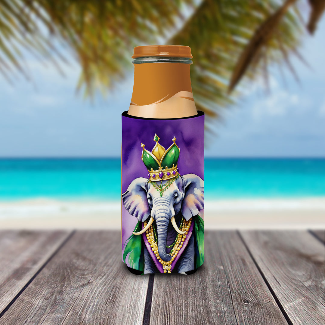 Elephant King of Mardi Gras Hugger for Ultra Slim Cans Image 3