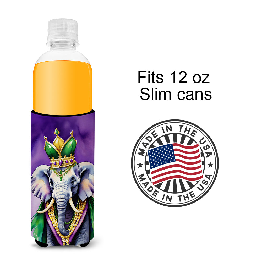 Elephant King of Mardi Gras Hugger for Ultra Slim Cans Image 4