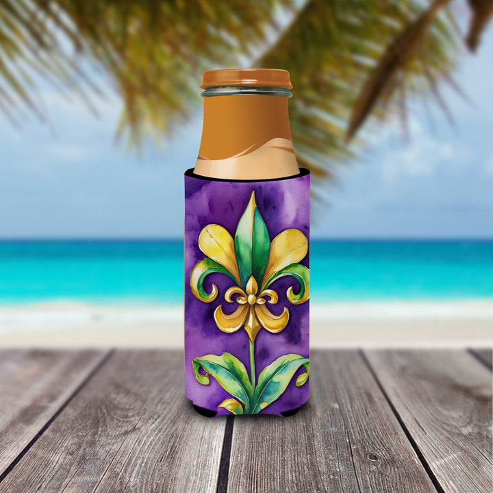 Fleur de lis Mardi Gras Hugger for Ultra Slim Cans Image 3