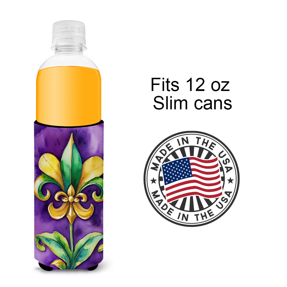 Fleur de lis Mardi Gras Hugger for Ultra Slim Cans Image 4