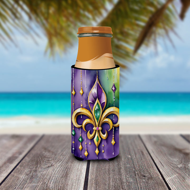 Fleur de lis Mardi Gras Hugger for Ultra Slim Cans Image 3