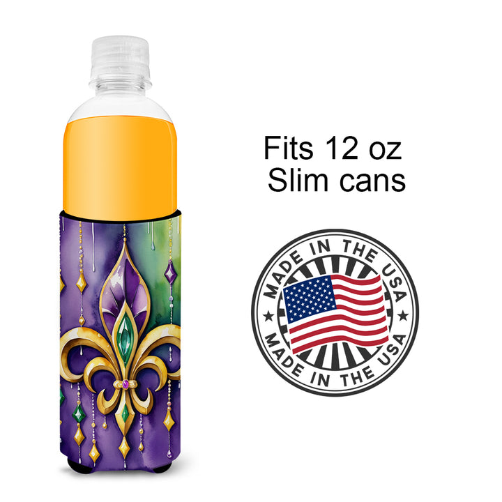 Fleur de lis Mardi Gras Hugger for Ultra Slim Cans Image 4