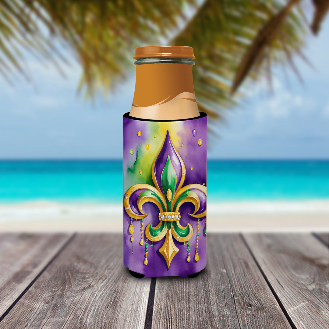 Fleur de lis Mardi Gras Hugger for Ultra Slim Cans Image 3