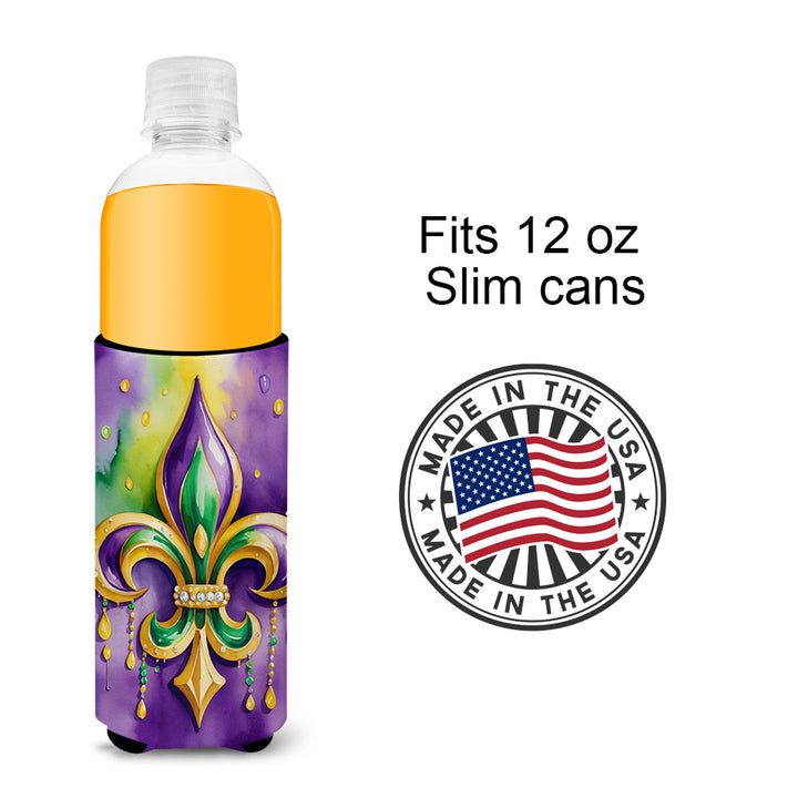 Fleur de lis Mardi Gras Hugger for Ultra Slim Cans Image 4