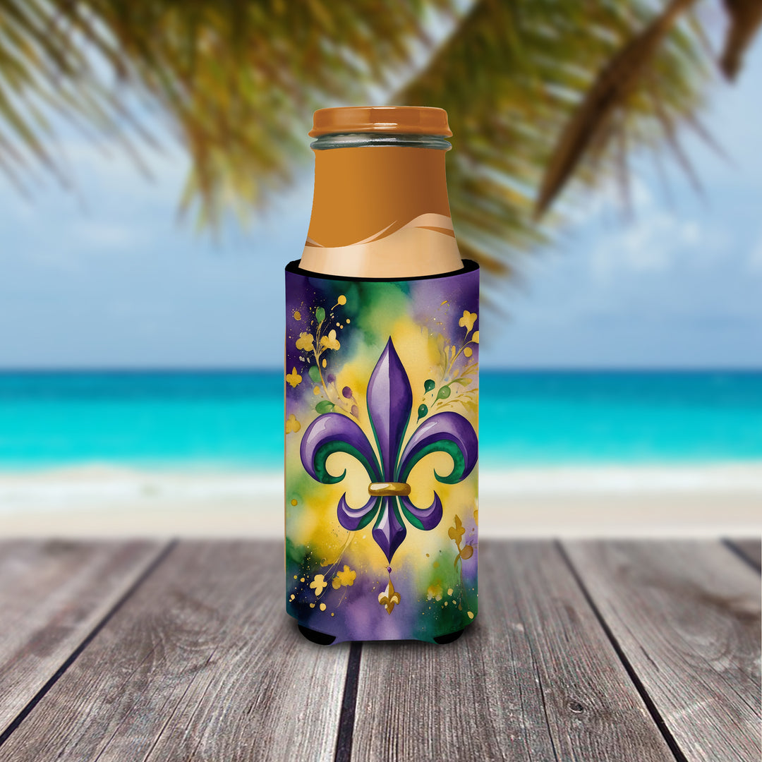 Fleur de lis Mardi Gras Hugger for Ultra Slim Cans Image 3