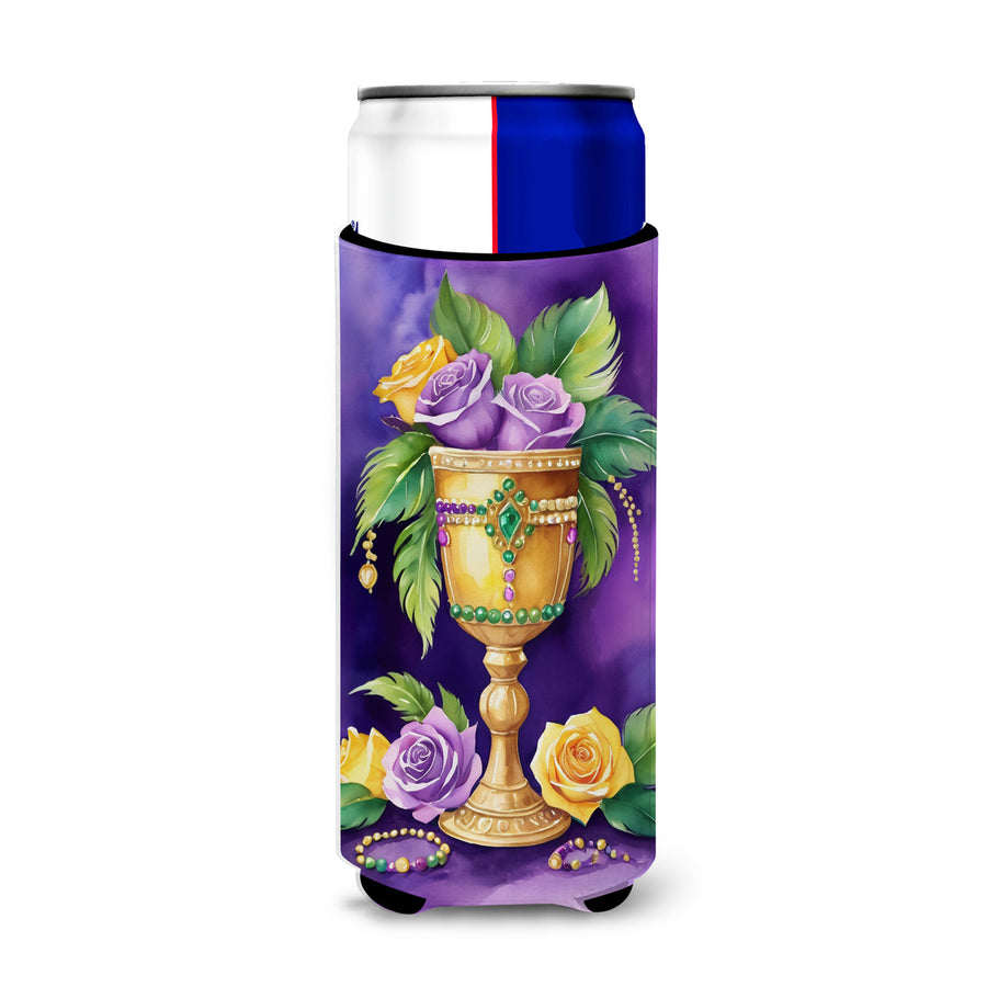 Goblet Mardi Gras Hugger for Ultra Slim Cans Image 1