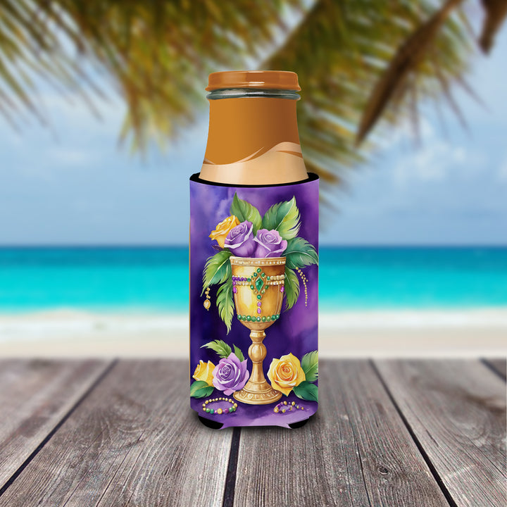 Goblet Mardi Gras Hugger for Ultra Slim Cans Image 3