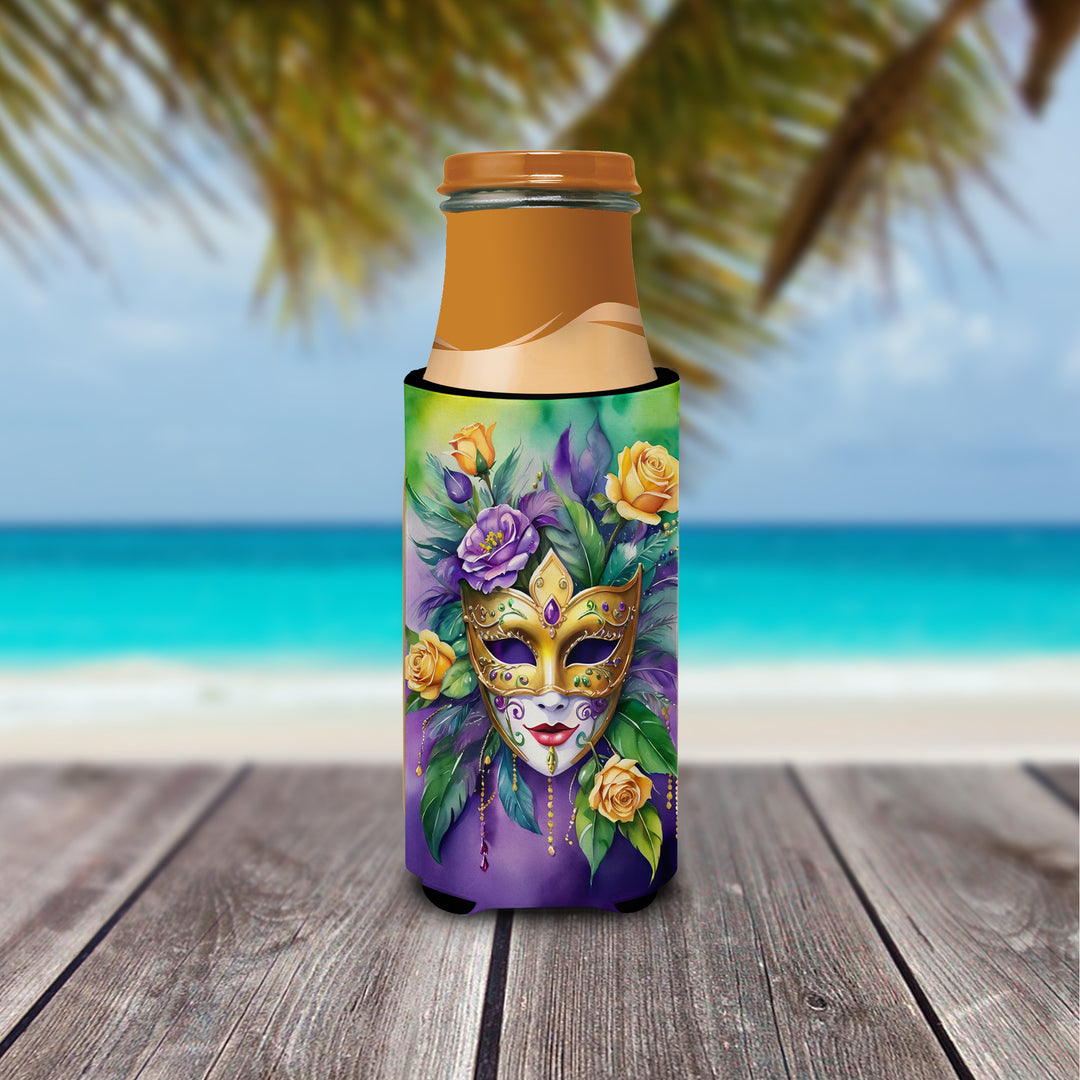 Mask Mardi Gras Hugger for Ultra Slim Cans Image 3