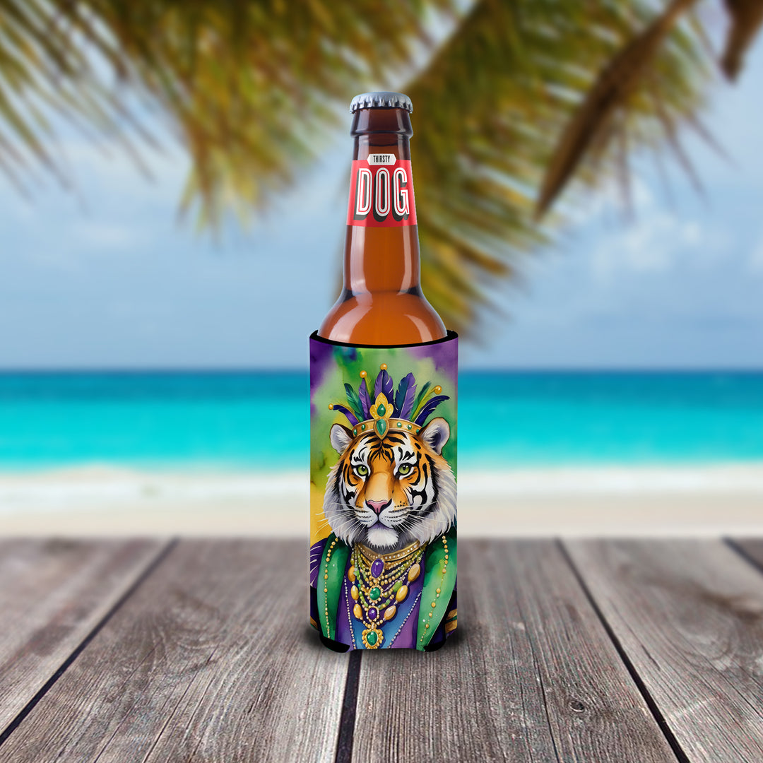 Tiger the King of Mardi Gras Hugger for Ultra Slim Cans Image 2