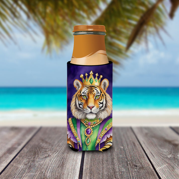 Tiger the King of Mardi Gras Hugger for Ultra Slim Cans Image 3