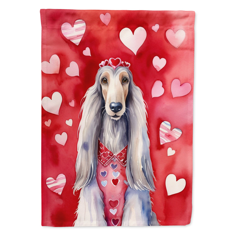 Afghan Hound My Valentine Garden Flag Image 1