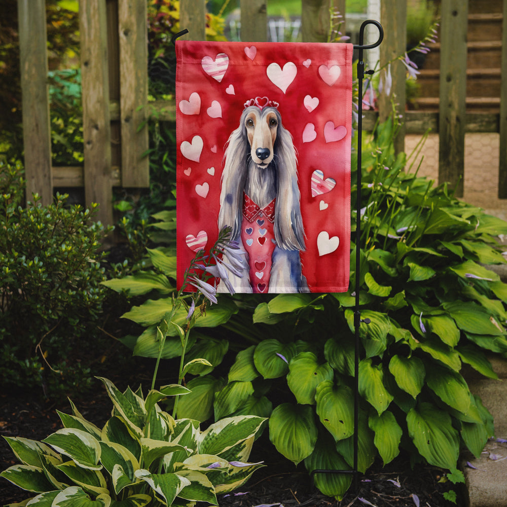 Afghan Hound My Valentine Garden Flag Image 2