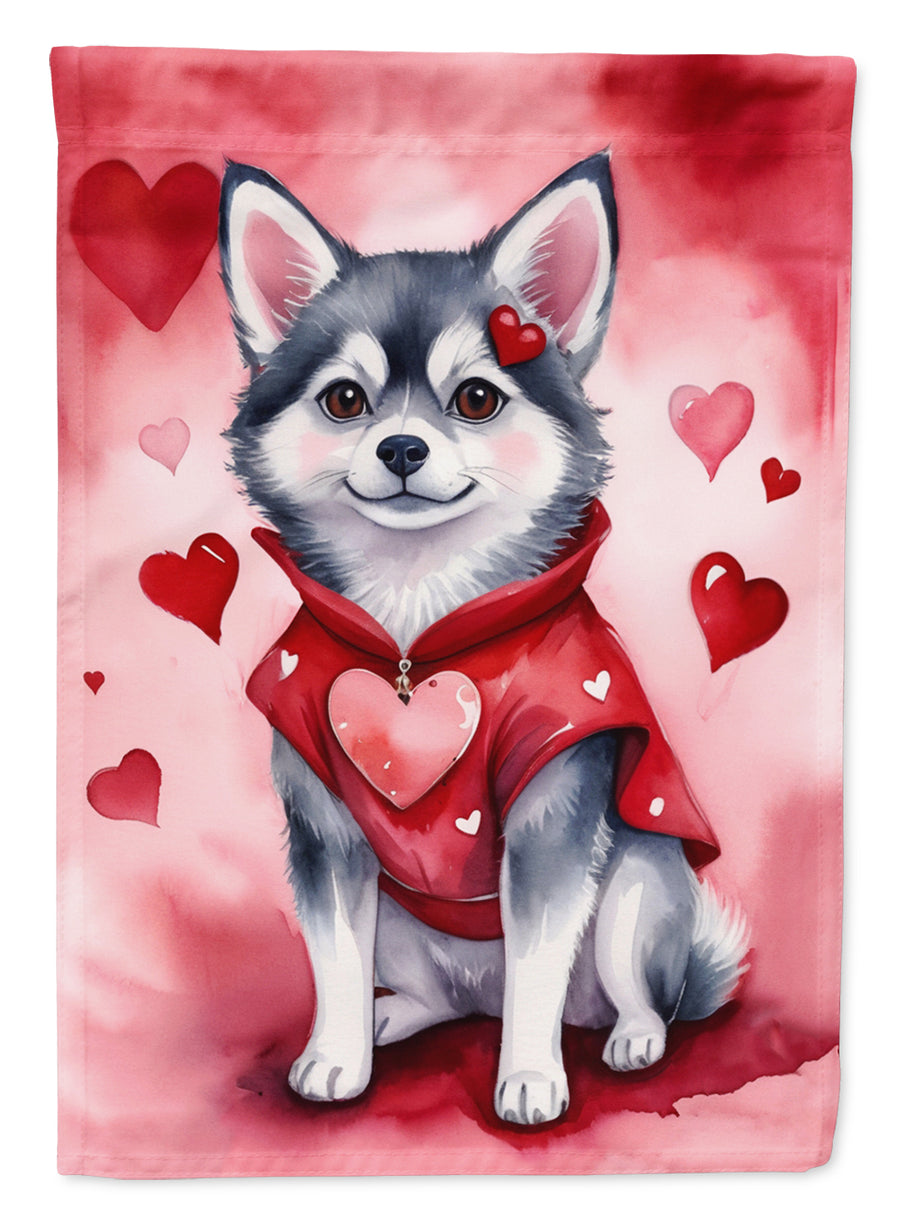 Alaskan Klee Kai My Valentine Garden Flag Image 1