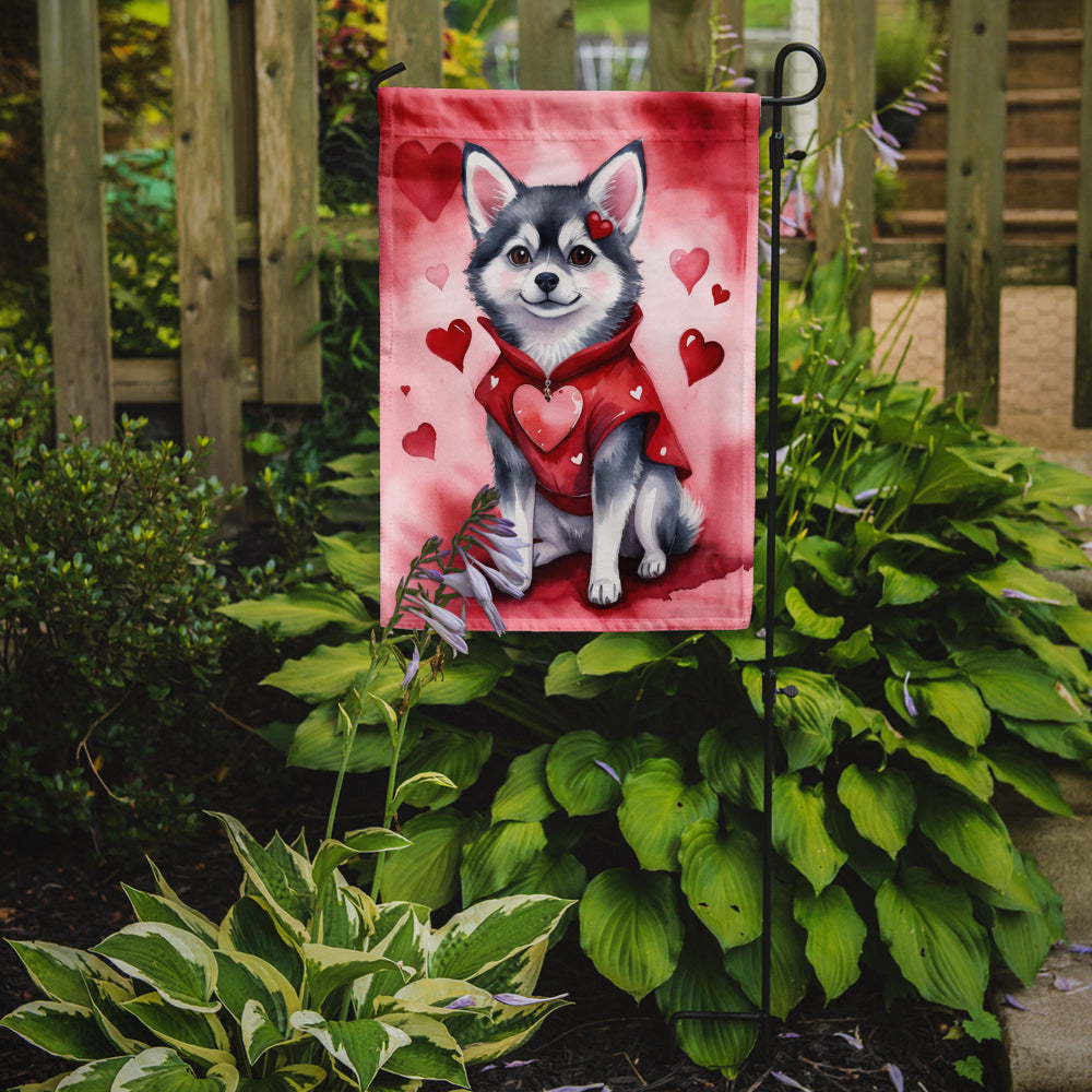 Alaskan Klee Kai My Valentine Garden Flag Image 2