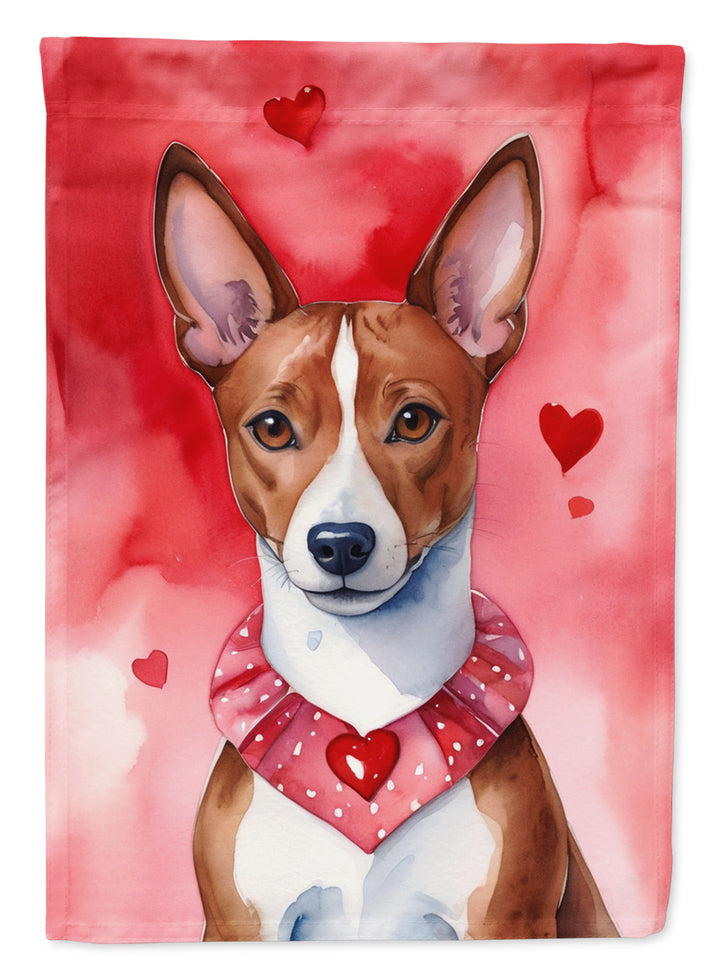 Basenji My Valentine Garden Flag Image 1