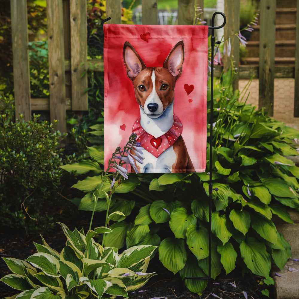 Basenji My Valentine Garden Flag Image 2