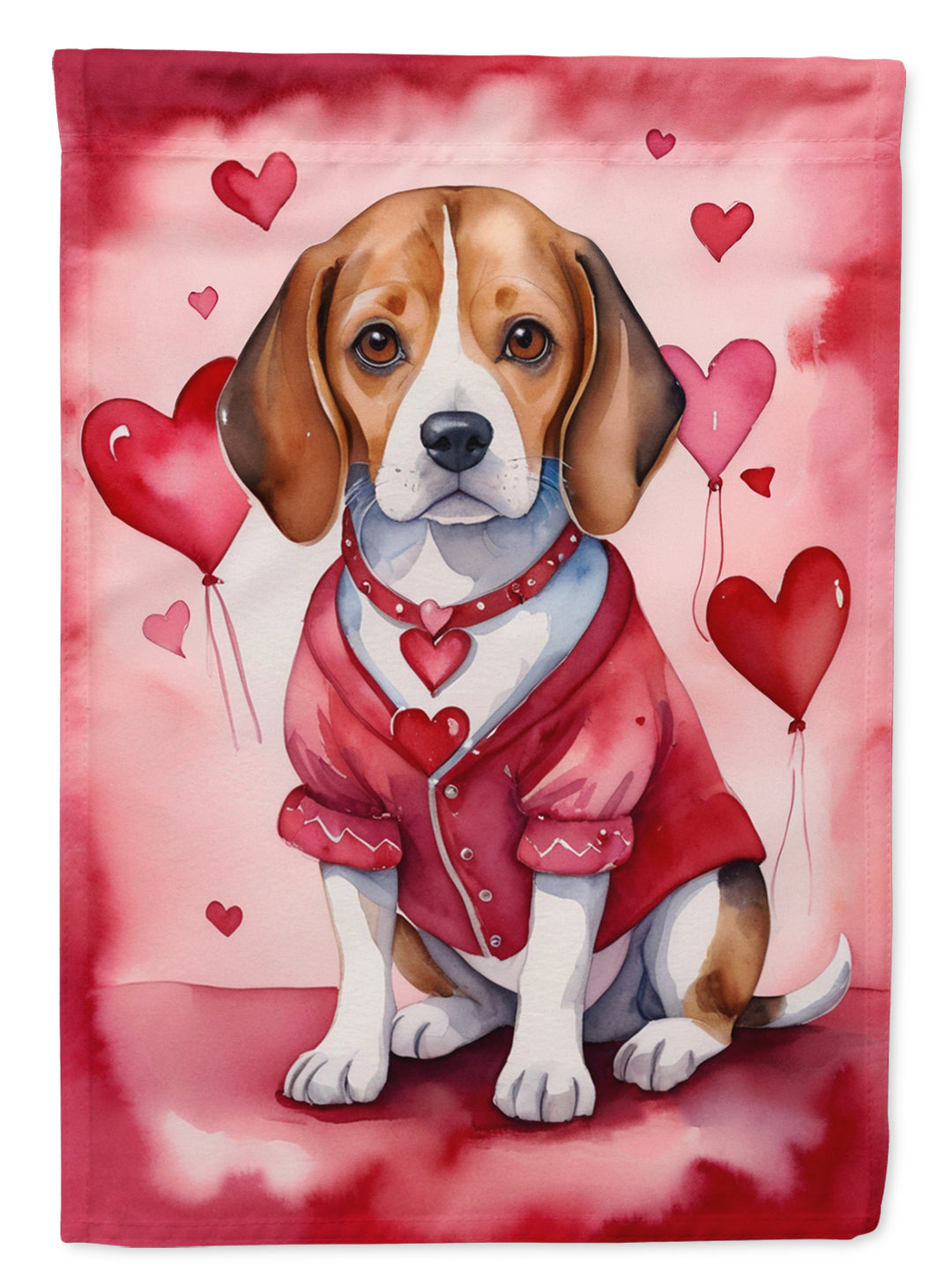 Beagle My Valentine Garden Flag Image 1